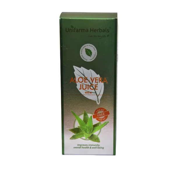 UNIFARMA HERBALS ALOE-VERA JUICE - PACK OF 2 (600ML EACH)