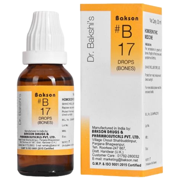 BAKSON'S HOMEOPATHY #B 17 BONES DROPS - PACK OF 2 (30 ML EACH)