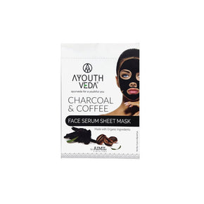 CHARCOAL & COFFEE FACE SERUM SHEET MASK - PACK OF 6 (20 GM EACH)