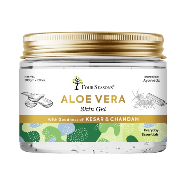 Four Seasons Ayurveda Aloe Vera Gel with Kesar & Chandan - pACK OF 3 (200 GM EACH)