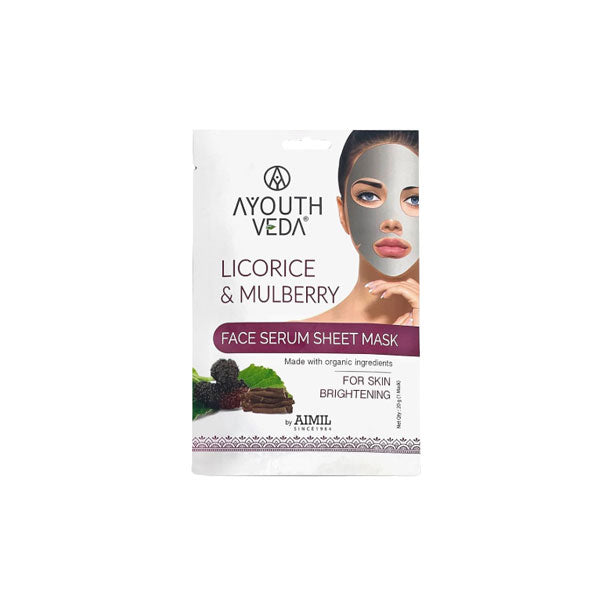 LICORICE & MULBERRY FACE SERUM SHEET MASK - Pack of 4 (20 GM each)