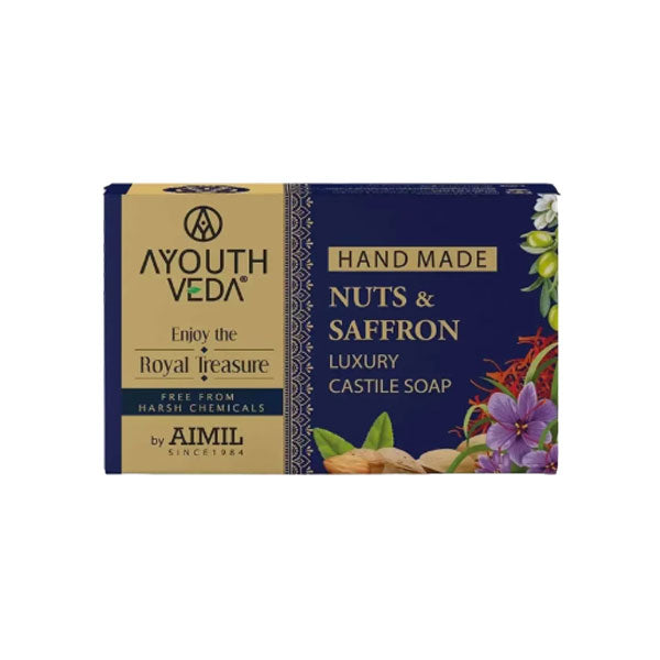 NUTS & SAFFRON LUXURY HANDMADE CASTILE SOAP - Pack of 2 (110 GM each)