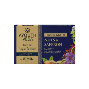 NUTS & SAFFRON LUXURY HANDMADE CASTILE SOAP - Pack of 2 (110 GM each)