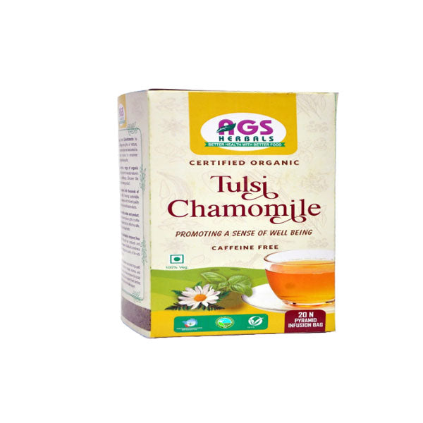 AGS HERBALS TULSI CHAMOMILE TEA BAG - Pack of 3 (20 NOS)
