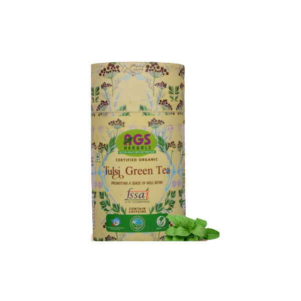 AGS HERBALS TULSI GREEN TEA DRUM - Pack of 3 (100 GM each)