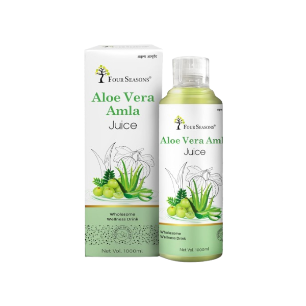 Four Seasons Ayurveda Aloe Vera Amla Juice - Pack of 2 (1000 ML each)