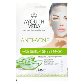 Ayouthveda Anti Acne Face Serum Sheet Mask - Pack of 4