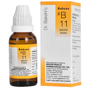 BAKSON'S HOMEOPATHY #B 11 PAIN DROPS - PACK OF 2 (30 ML EACH)