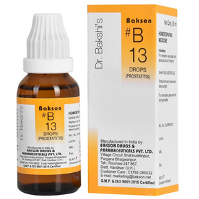 BAKSON'S HOMEOPATHY #B 13 PROSTATITIS DROPS - PACK OF 2 (30 ML EACH)