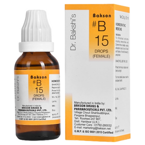 BAKSON'S HOMEOPATHY #B 15 FEMALE DROPS - PACK OF 2 (30 ML EACH)