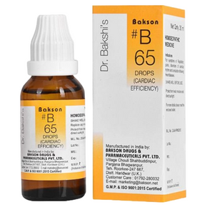 BAKSON'S HOMOEOPATHY #B 65 CARDIAC EFFICIENCY DROPS - PACK OF 2 (30 ML EACH)