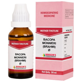 BAKSON'S HOMEOPATHY BACOPA MONNIERI (BRAHMI) MOTHER TINCTURE Q - PACK OF 3 (30 ML EACH)