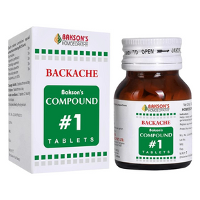 BAKSON'S HOMOEOPATHY COMPOUND # 1 BACKACHE TABLET - PACK OF 3 (100 TABLETS EACH)