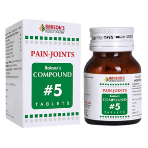 BAKSON'S HOMEOPATHY COMPOUND #5 PAIN JOINTS TABLETS - PACK OF 3 (100 TABS EACH)