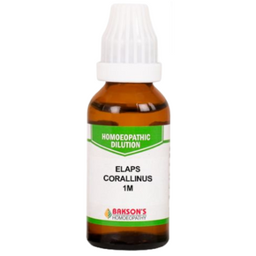 BAKSON'S HOMEOPATHY ELAPS CORALLINUS DILUTION 1M - PACK OF 3 (30 ML EACH)