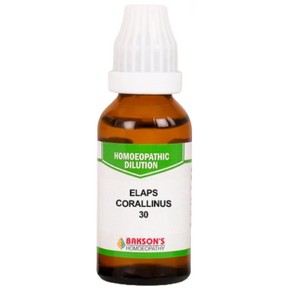 BAKSON'S HOMEOPATHY ELAPS CORALLINUS DILUTION 30 - PACK OF 4 (30 ML EACH)