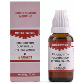 BAKSON'S HOMEOPATHY ERIODICTYON GLUTINOSUM (YERBA SANTA) MOTHER TINCTURE Q - PACK OF 2 (30 ML EACH)