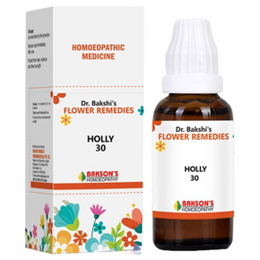 DR. BAKSHI'S FLOWER REMEDIES HOLLY 30 - PACK OF 3 (30 ML EACH)