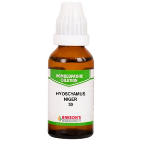 BAKSON'S HOMEOPATHY HYOSCYAMUS NIGER DILUTION 30 - PACK OF 4 (30 ML EACH)