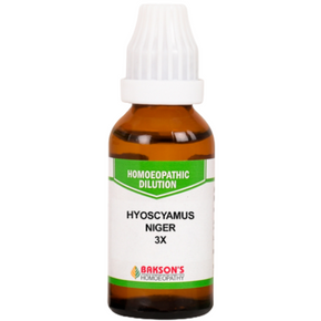 BAKSON'S HOMEOPATHY HYOSCYAMUS NIGER DILUTION 3X - PACK OF 4 (30 ML EACH)