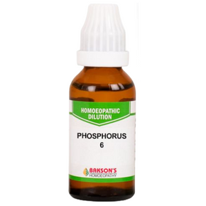 BAKSON'S HOMEOPATHY PHOSPHORUS DILUTION 6 - PACK OF 4 (30 ML EACH)