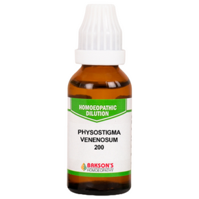 BAKSON'S HOMEOPATHY PHYSOSTIGMA VENENOSUM DILUTION 200 - PACK OF 3 (30 ML EACH)