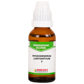 BAKSON'S HOMEOPATHY RHODODENDRON CHRYSANTHUM DILUTION 6 - PACK OF 4 (30 ML EACH)