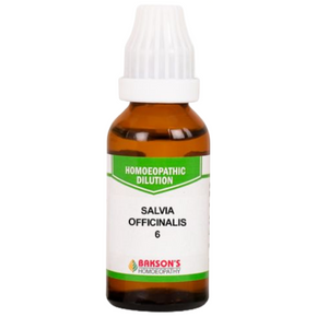 BAKSON'S HOMEOPATHY SALVIA OFFICINALIS DILUTION 6 - PACK OF 4 (30 ML EACH)