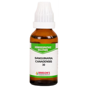 BAKSON'S HOMEOPATHY SANGUINARIA CANADENSIS DILUTION 30 - PACK OF 4 (30 ML EACH)