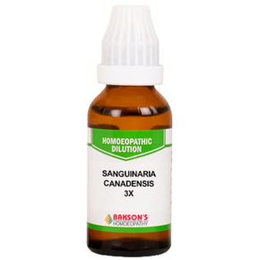 BAKSON'S HOMEOPATHY SANGUINARIA CANADENSIS DILUTION 3X - PACK OF 4 (30 ML EACH)