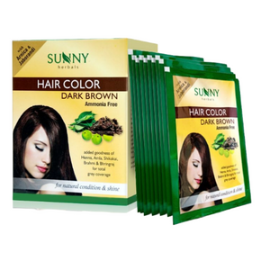 BAKSON'S HOMOEOPATHY SUNNY HERBALS HAIR COLOR DARK BROWN - PACK OF 12 (20 GM)