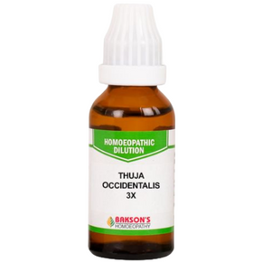 BAKSON'S HOMEOPATHY THUJA OCCIDENTALIS DILUTION 3X - PACK OF 4 (30 ML EACH)