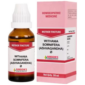 BAKSON'S HOMEOPATHY WITHANIA SOMNIFERA (ASHVAGANDHA) MOTHER TINCTURE Q - PACK OF 3 (30 ML EACH)