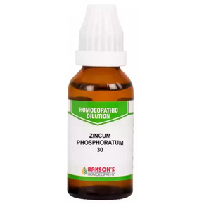 BAKSON'S HOMEOPATHY ZINCUM PHOSPHORATUM DILUTION 30 - PACK OF 4 (30 ML EACH)