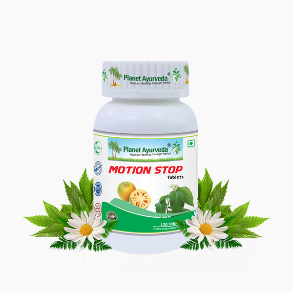 Motion Stop Label Planet Ayurveda Motion Stop Tablets - Usage, Dosage and Benefits