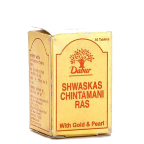 Dabur Shwaskas Chintamani Ras with Gold & Pearl (10 Tabs)